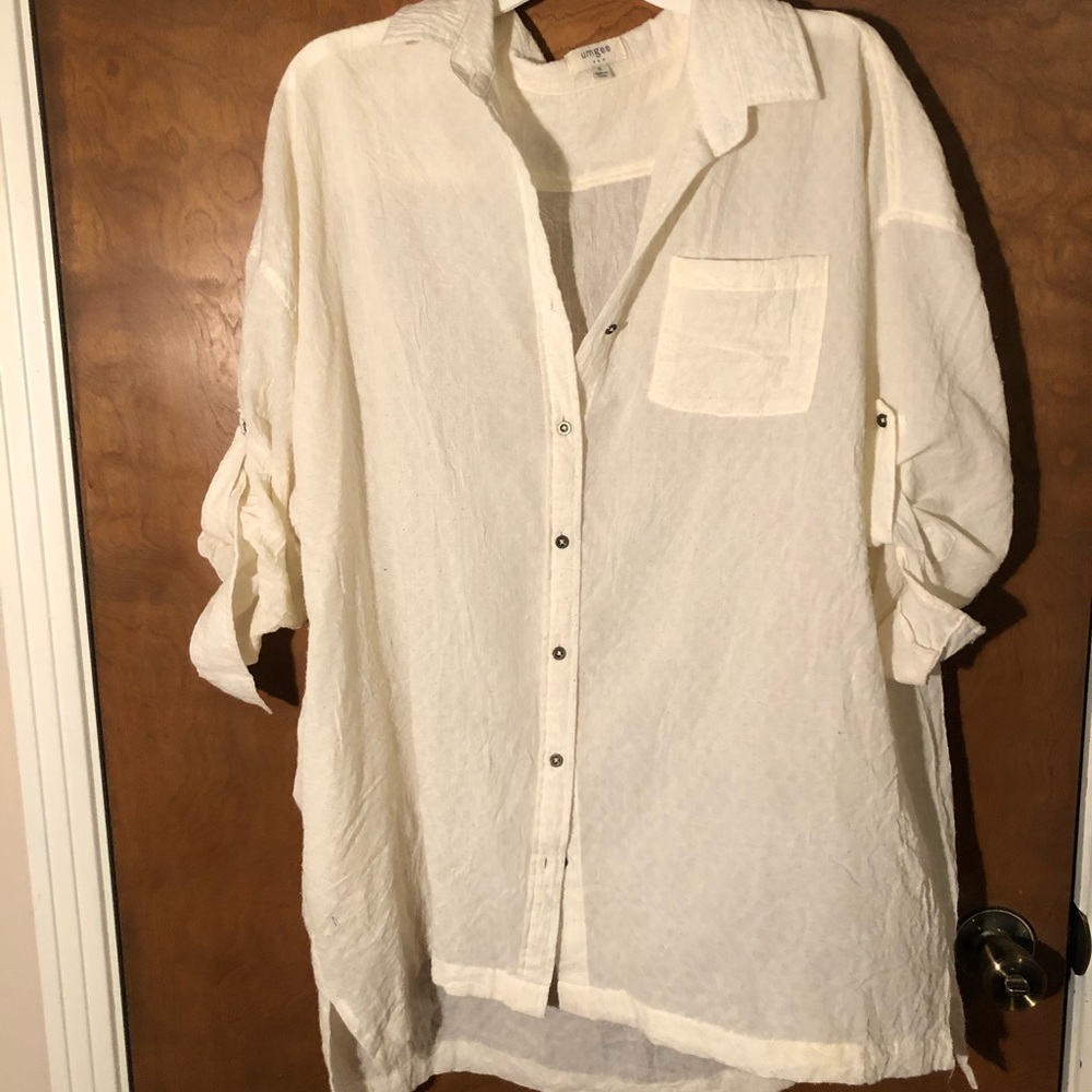 Cream button down tunic